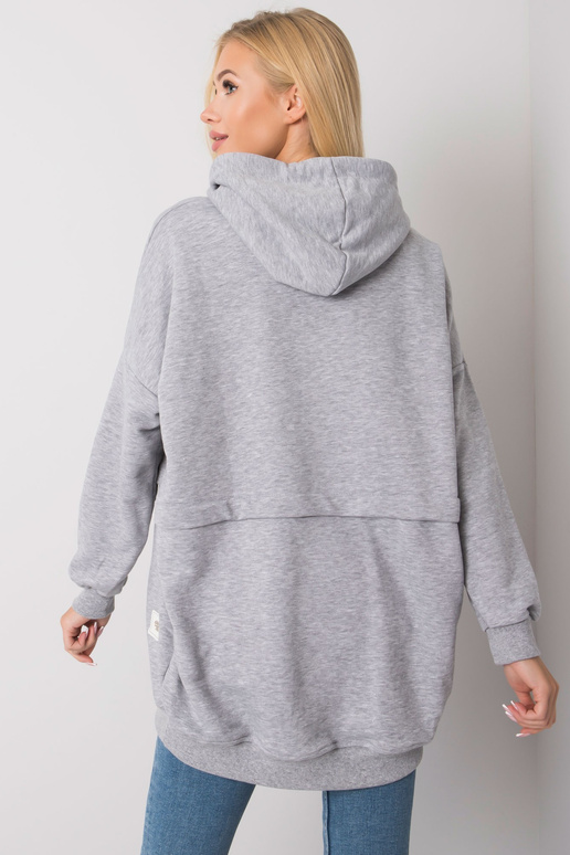 Šedá melanžová mikina s kapucí Edna