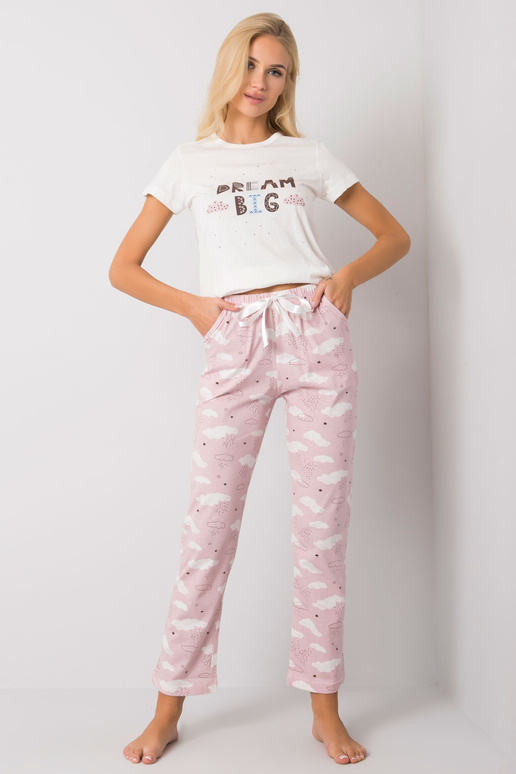 Dvoudílné pyžamo s bílým potiskem