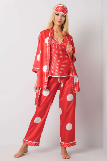Červená noční sada s hráškem