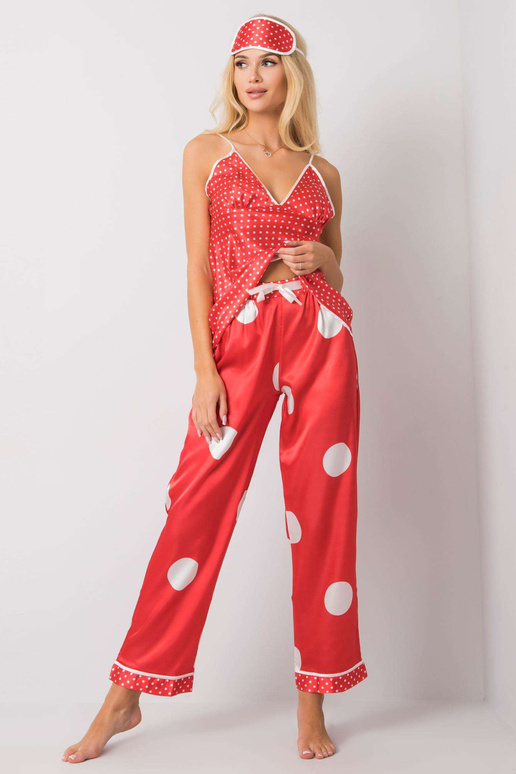 Červená noční sada s hráškem