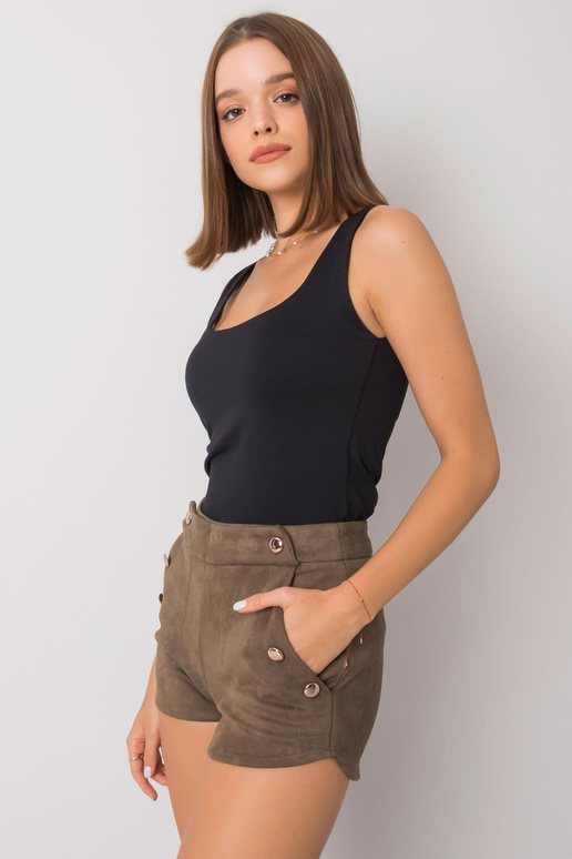 Khaki Button Shorts Jaylah RUE PARIS