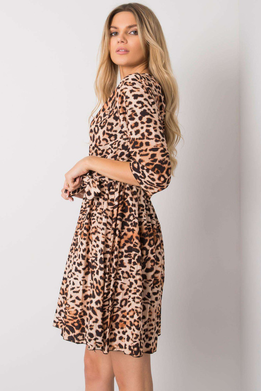 Béžové a černé leopternové šaty Abhiri