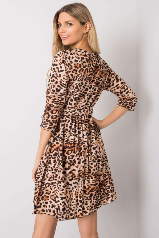 Béžové a černé leopternové šaty Abhiri