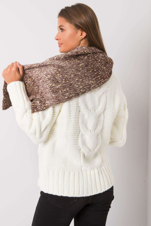 Hnědý dámský šátek se zlatou nití