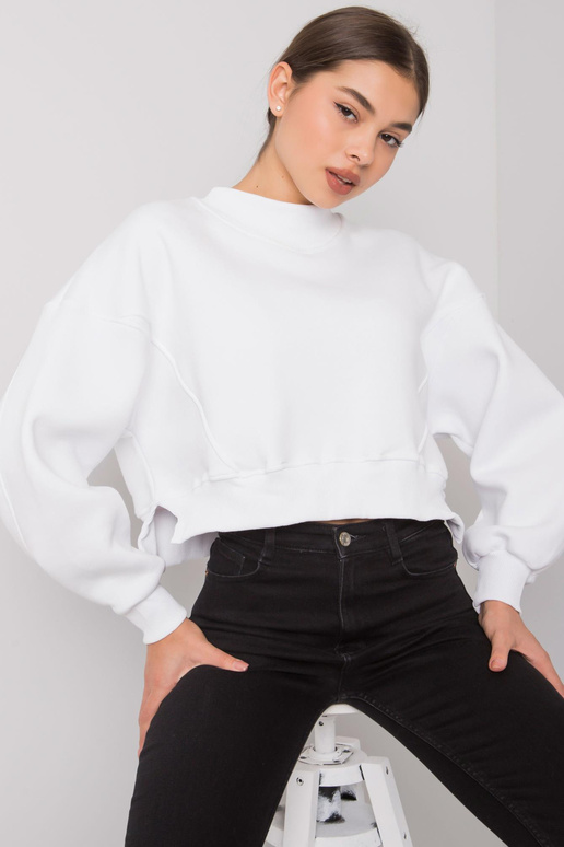 Bílá mikina Thilde s kapucí