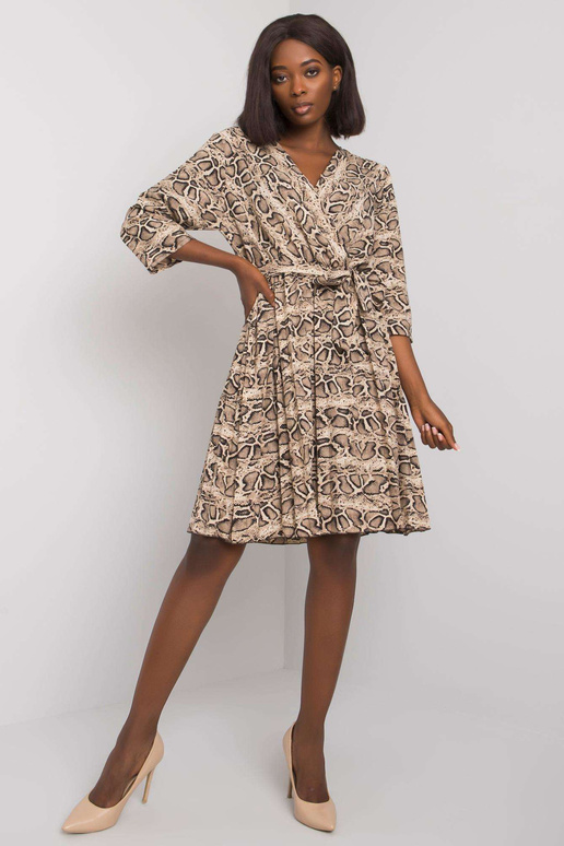 Béžové a černé šaty s potisky Fatimah Béžové a černé šaty s potisky Fatimah