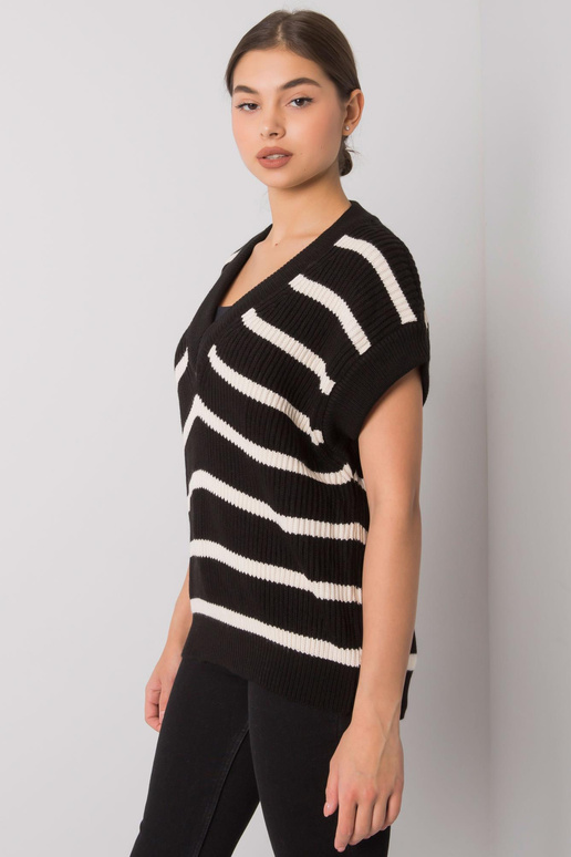 Černo-krémová pletená vesta Joselita