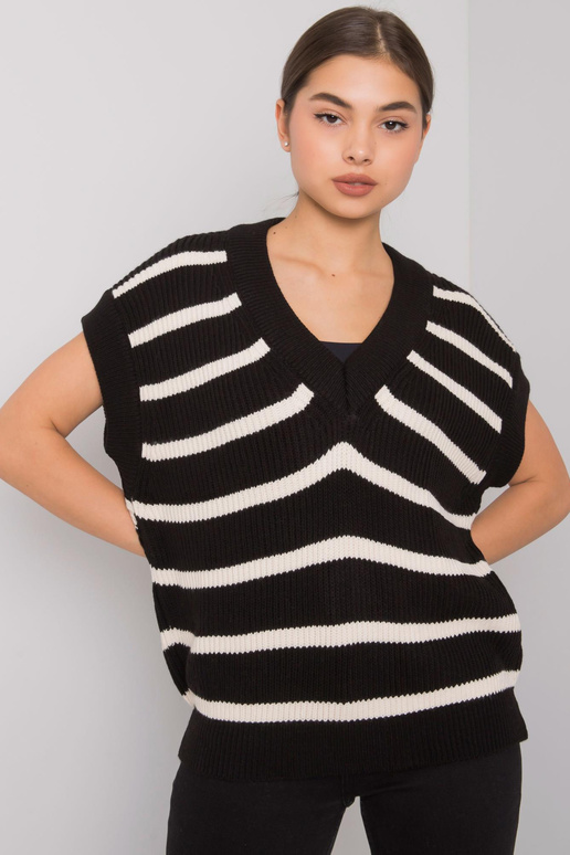 Černo-krémová pletená vesta Joselita