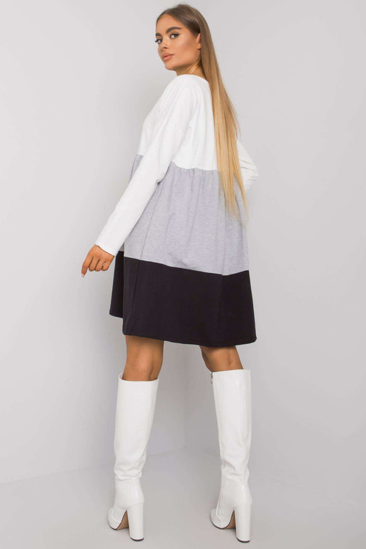 Ecru-šedé bavlněné šaty s dlouhým...