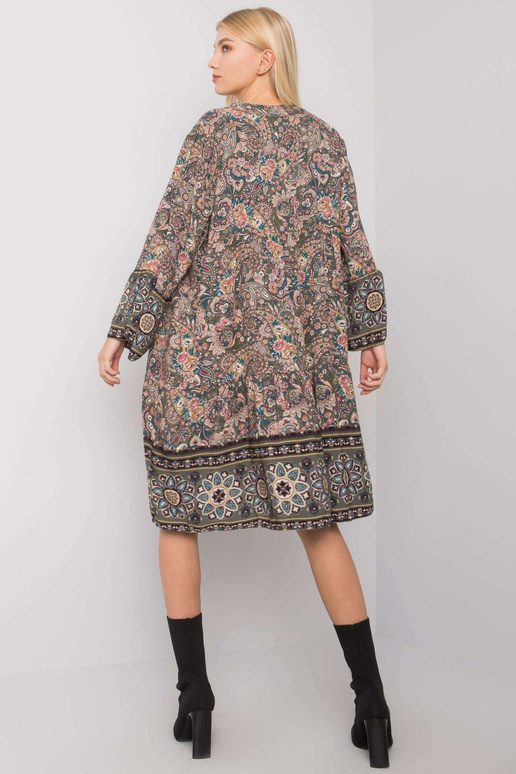 Khaki šaty s volánky Claremont OCH BELLA Khaki šaty s volánky Claremont OCH BELLA