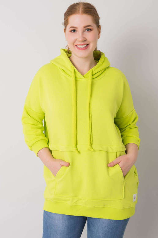 Limetková mikina plus velikosti s...