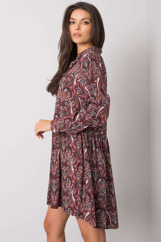 Tmavě hnědé šaty s potiskem Alannah...