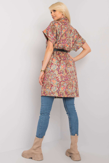 Vínový kabát s krátkým...