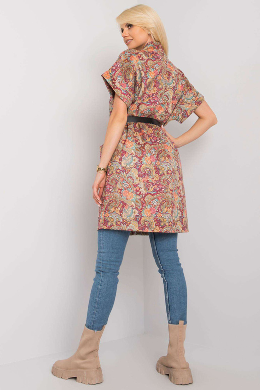 Vínový kabát s krátkým rukávem Sonja