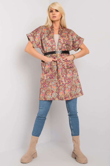 Vínový kabát s krátkým... 2