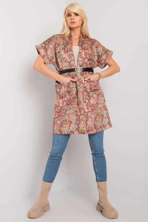 Vínový kabát s krátkým rukávem Sonja