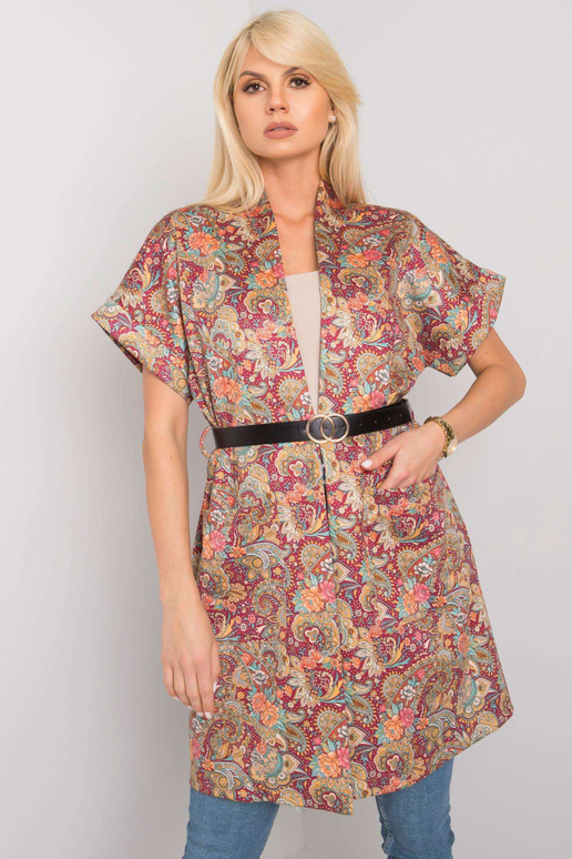 Vínový kabát s krátkým rukávem Sonja