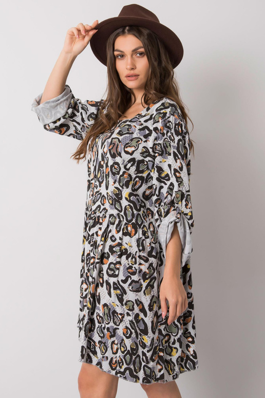 Světle šedé viskózové šaty Earlene