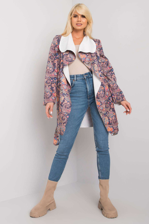 Dámský kabát Aggie s fialovým vzorem Dámský kabát Aggie s fialovým vzorem