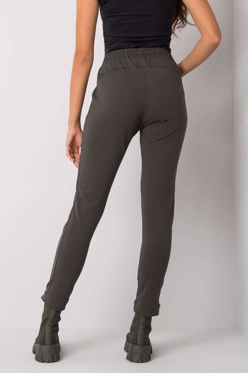 Tmavé khaki tepláky s...