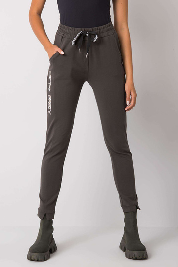 Tmavé khaki tepláky s... 2