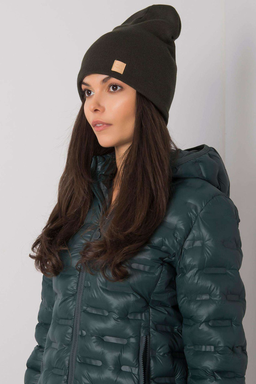 Khaki dámská čepice s čepicí