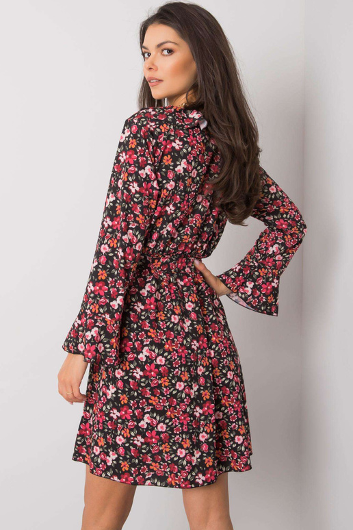 Černočervené šaty s květinami Gracelynn