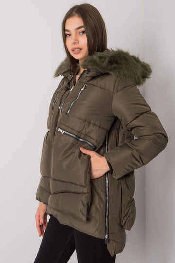 Khaki prošívaná zimní bunda...