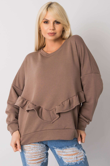 Hnědá volánová mikina Frose... 2