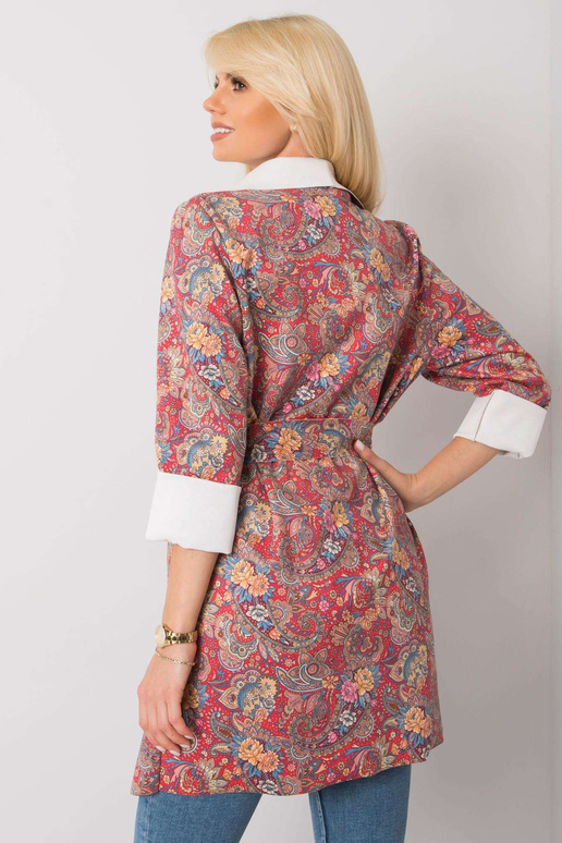 Dámský červený vzorovaný kabát Aggie