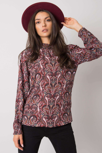 Tmavě hnědá halenka s...