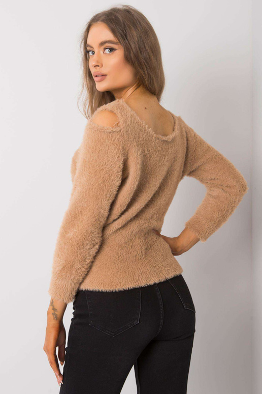 Velbloudí svetr s průstřihy Leandre...