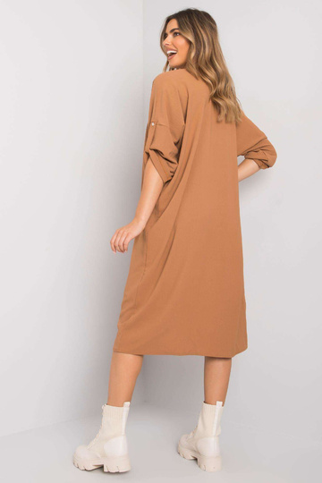 Volné šaty Dorsey Camel 2