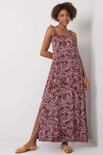 Vínové dlouhé šaty Jenya