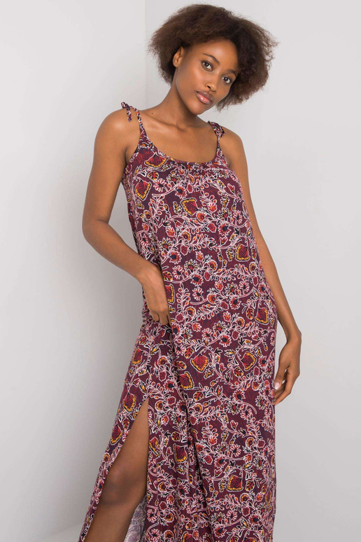 Vínové dlouhé šaty Jenya