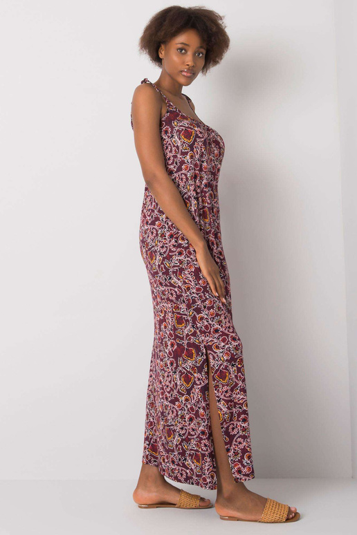 Vínové dlouhé šaty Jenya