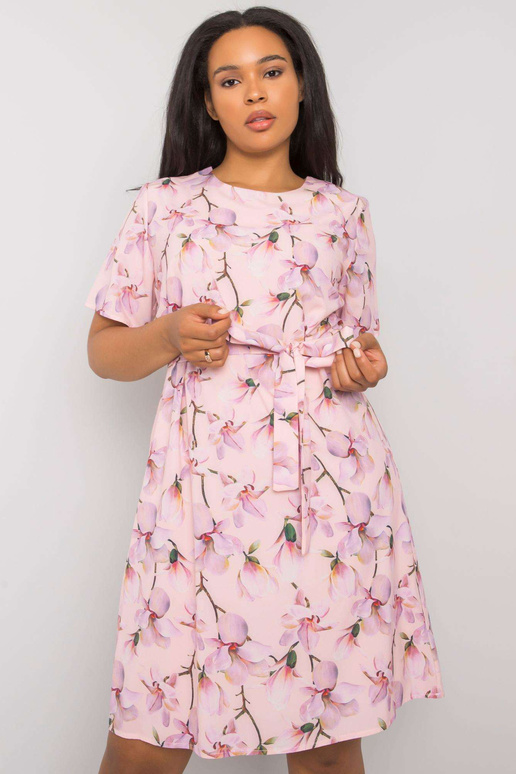 Růžové vzorované šaty velké velikosti...