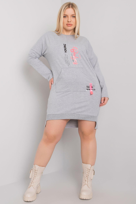 Akira Grey Melange mikina plus velikosti