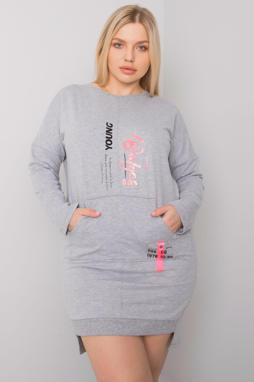 Akira Grey Melange mikina plus velikosti