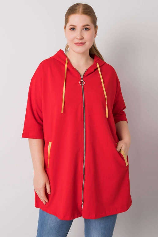 Červená mikina plus velikosti se...