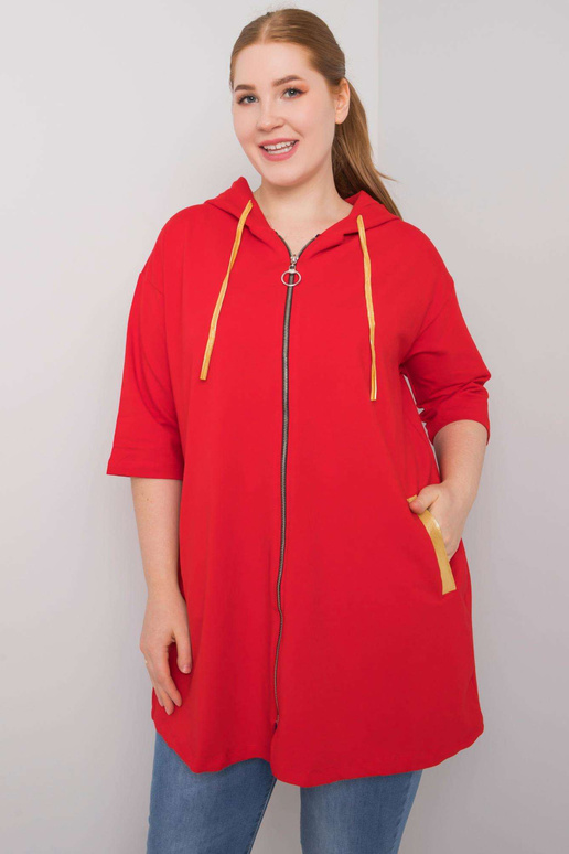 Červená mikina plus velikosti se...