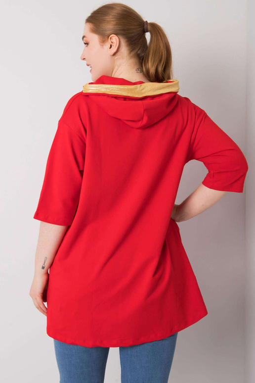 Červená mikina plus velikosti se...