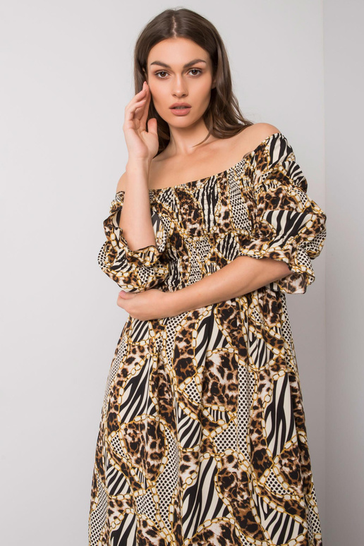 Béžové dlouhé šaty Agustina