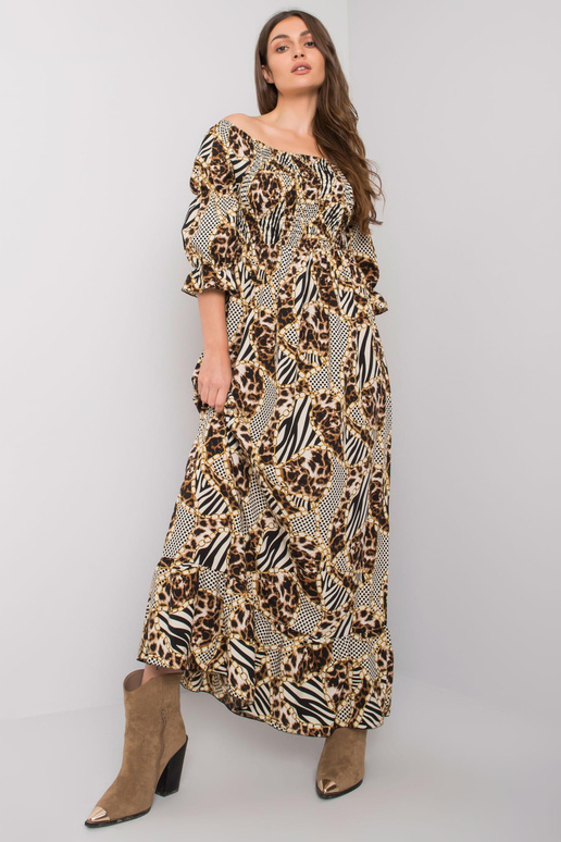 Béžové dlouhé šaty Agustina