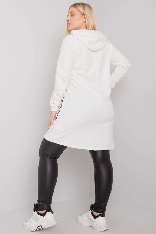 Ecru tunika plus size s kapucí Ashford