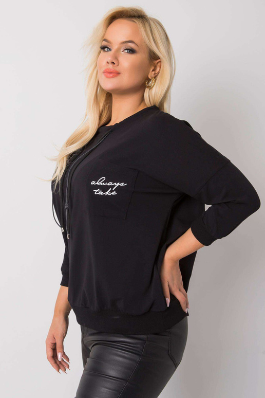 Černá bavlněná mikina Shelly Plus Size