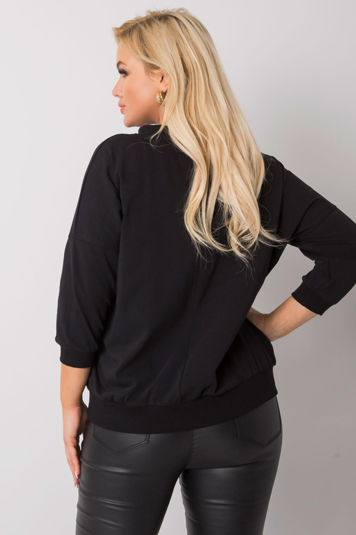 Černá bavlněná mikina Shelly Plus Size