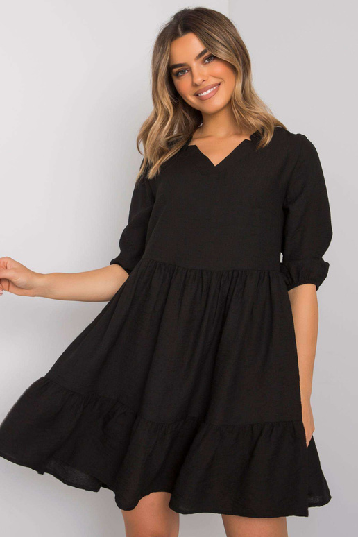 Černé šaty Harlyn s volánky