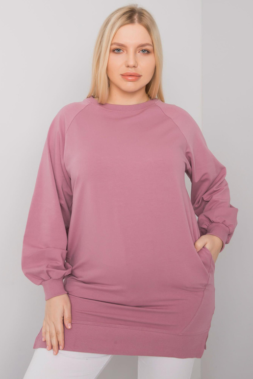 Špinavě růžová hladká mikina plus...