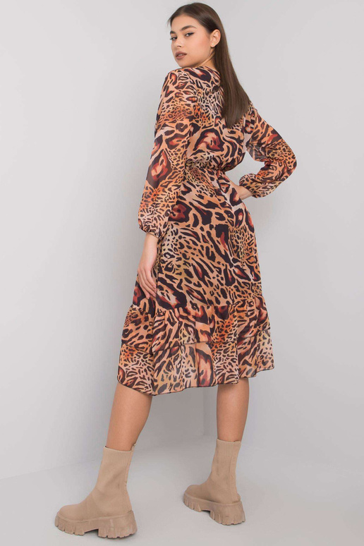 Světle hnědé volánové šaty Darina